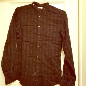 Versace collection black shirt, mandarin collar